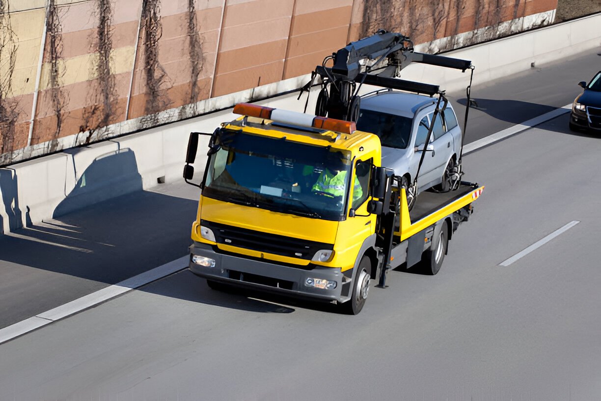 Tow truck on the highway